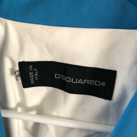 DSQUARED2 Single Button Fitted Blazer Womens 8 Blue Feminine Trendy Casual Chic - Picture 6 of 11